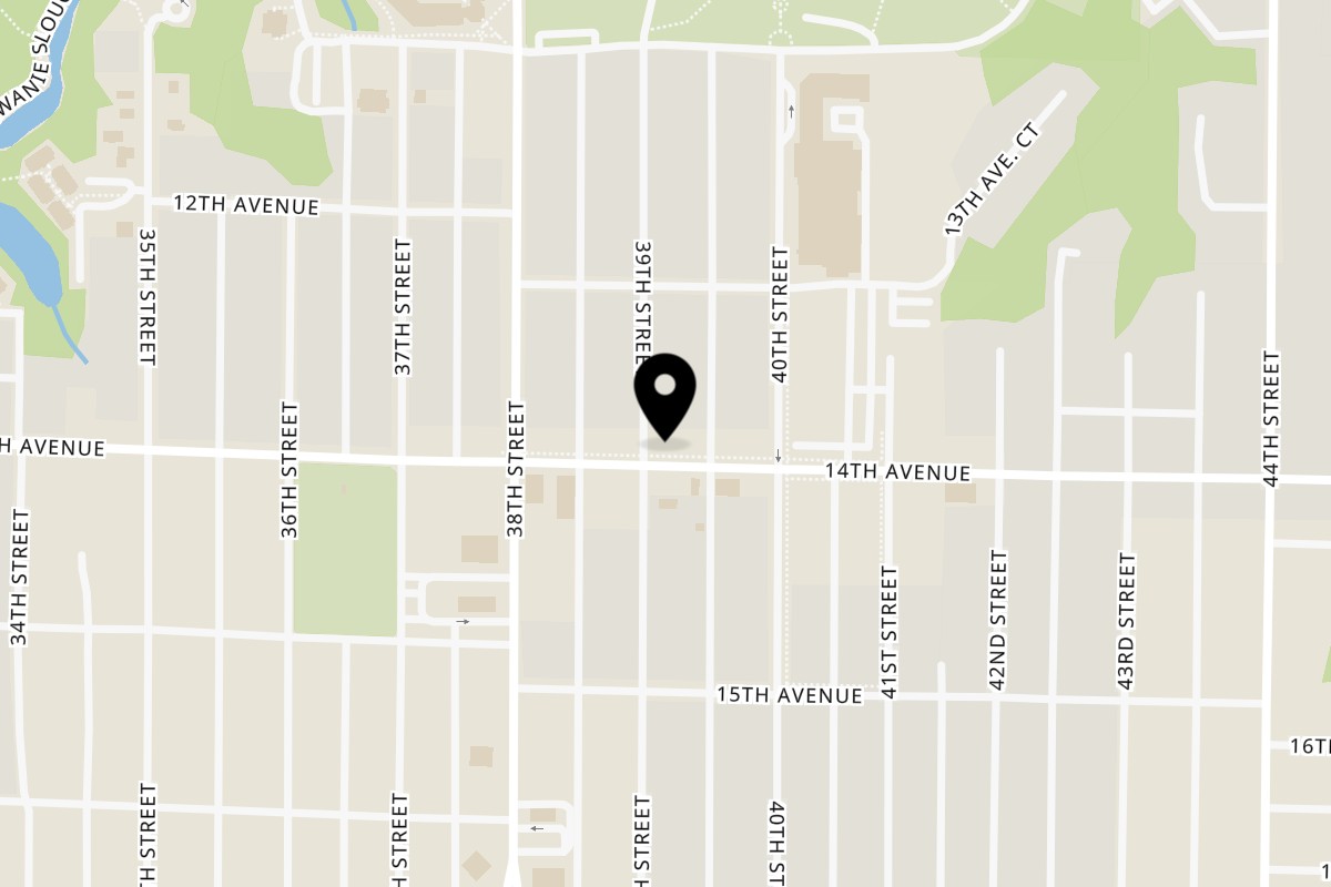 Map showing the location of Harris Pizza Rock Island on 3903 14th Ave in Rock Island