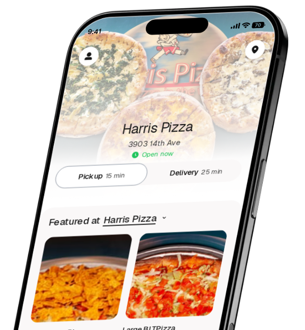 Harris Pizza app preview